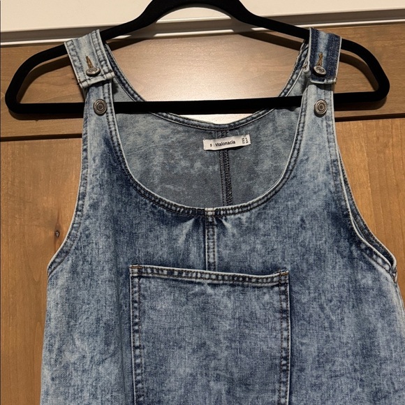 Malonacia Denim Overall Jumper Dress Womens 4 Heavily embroidered Floral Cotton - Picture 3 of 14